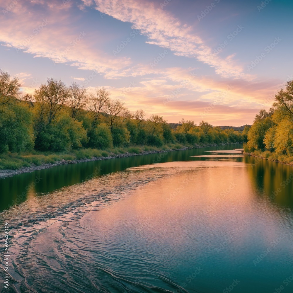 Small town on river