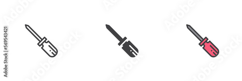 Awl tool different style icon set