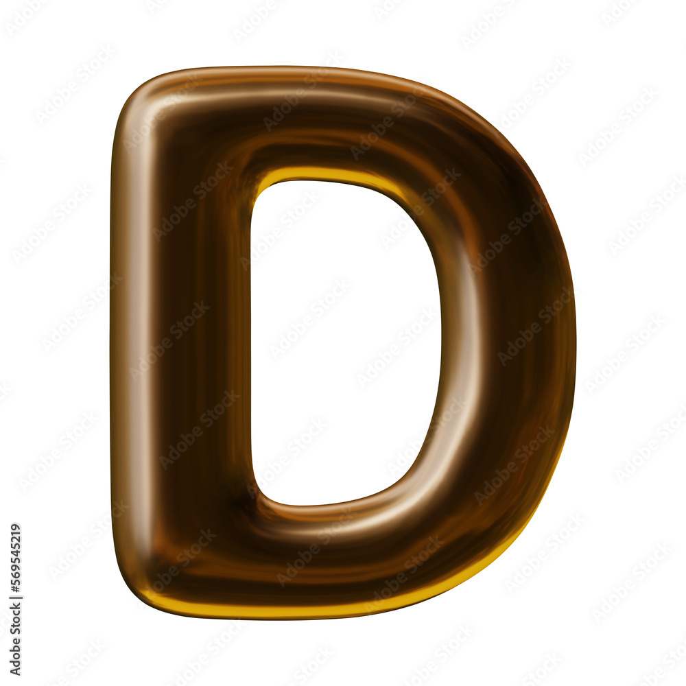 Alphabet letter d design with balloon style in 3d render Alphabet letter d design with balloon style in 3d render