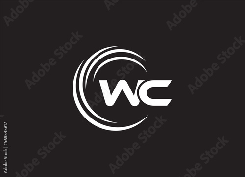 Initial  WC modern monogram logo design