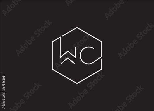 Initial  WC modern monogram logo design
