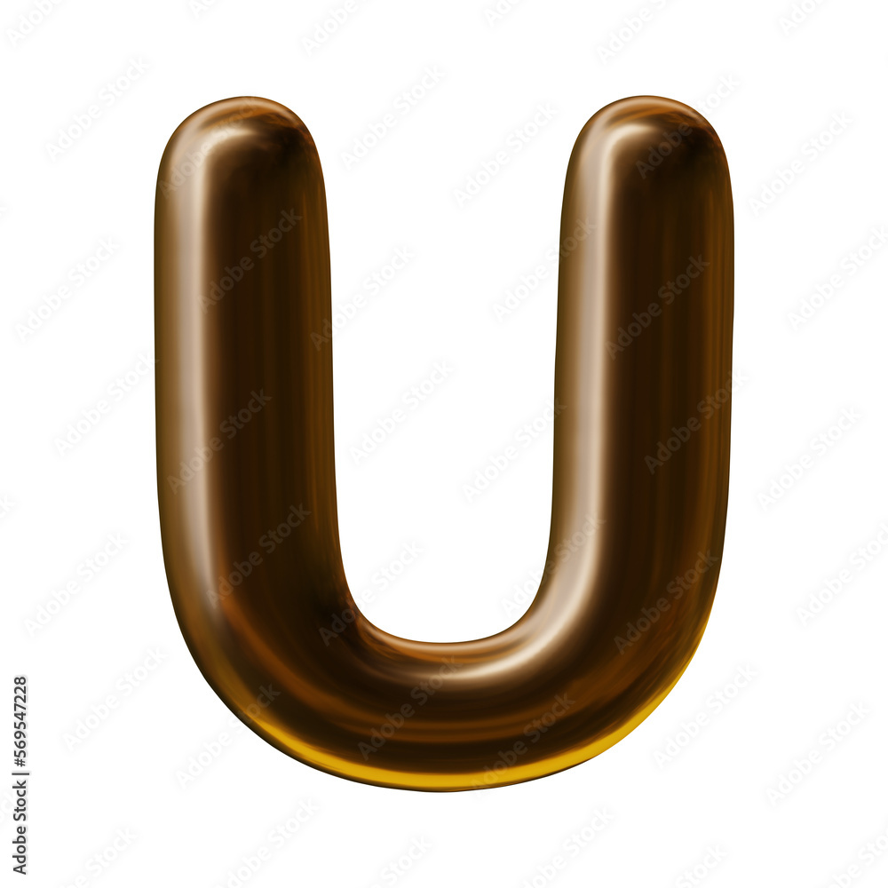 Alphabet letter u design with balloon style in 3d render Alphabet letter u design with balloon style in 3d render