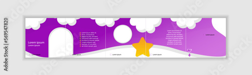 Internet carousel for the application. Endless post for kids advertising, post, story, on pink background. Paste your photo into the white spots. Or edit for your design. Vector illustration. EPS-10.