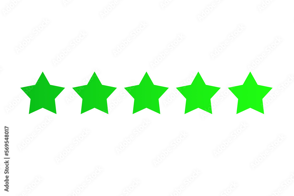 5 Star Icon, Transparent PNG, Green 5 Star Icon, Transparent PNG, Green