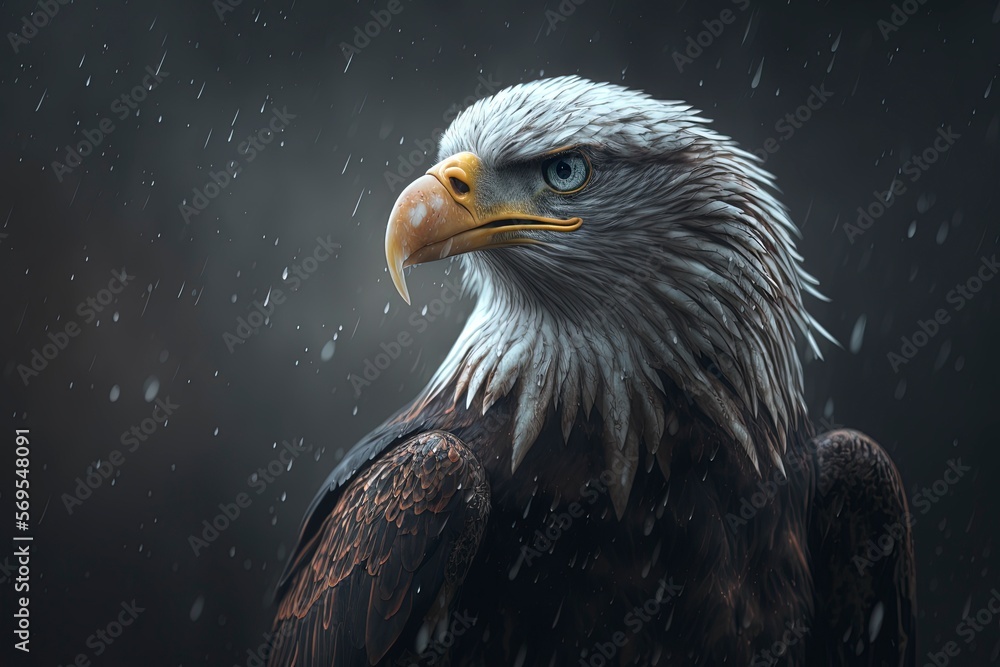 Cinematic portrait of American eagle, Generative Ai Cinematic portrait of American eagle, Generative Ai