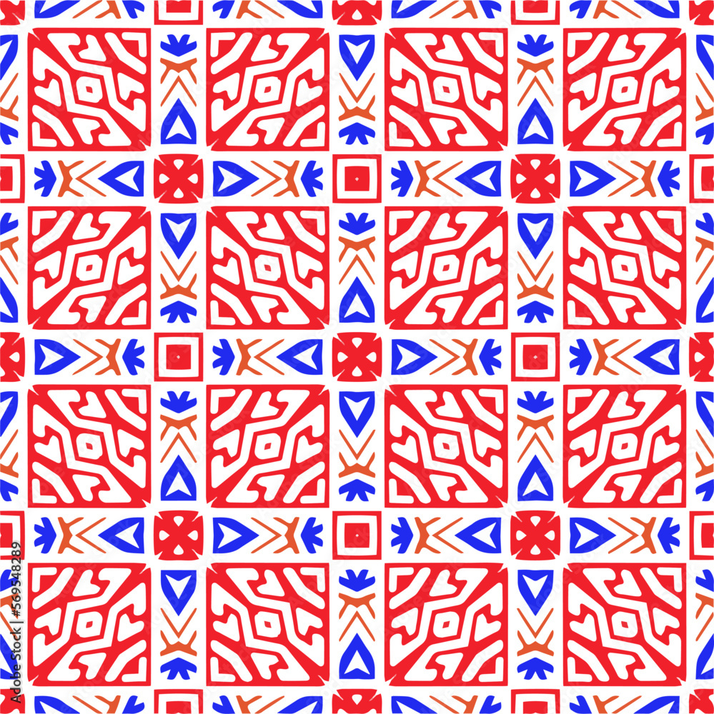 Vector geometric ornament in ethnic style. Seamless pattern with abstract shapes, repeat tiles. Repeating pattern for decor, textile and fabric. Vector geometric ornament in ethnic style. Seamless pattern with abstract shapes, repeat tiles. Repeating pattern for decor, textile and fabric.