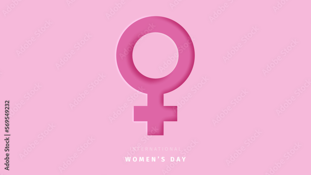 International women's day greeting card. Paper cut style. Woman sign International women's day greeting card. Paper cut style. Woman sign