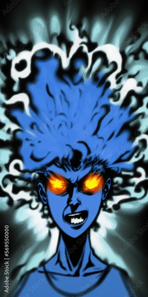 Fototapeta premium Blue fire. Generative AI