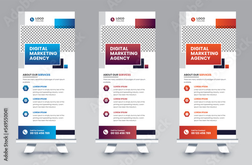 Professional business roll up banner and pull up banner template design