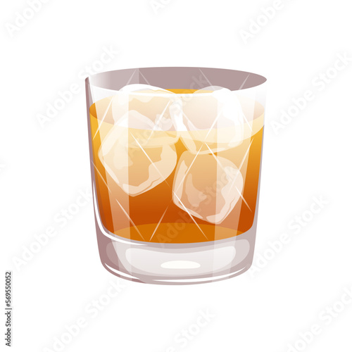 "French connection" cocktail.Classic alcoholic cocktail with cognac and liquor.