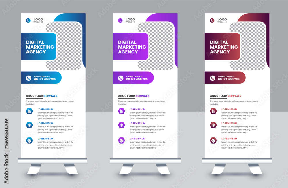 Professional business roll up banner and pull up banner template design Professional business roll up banner and pull up banner template design