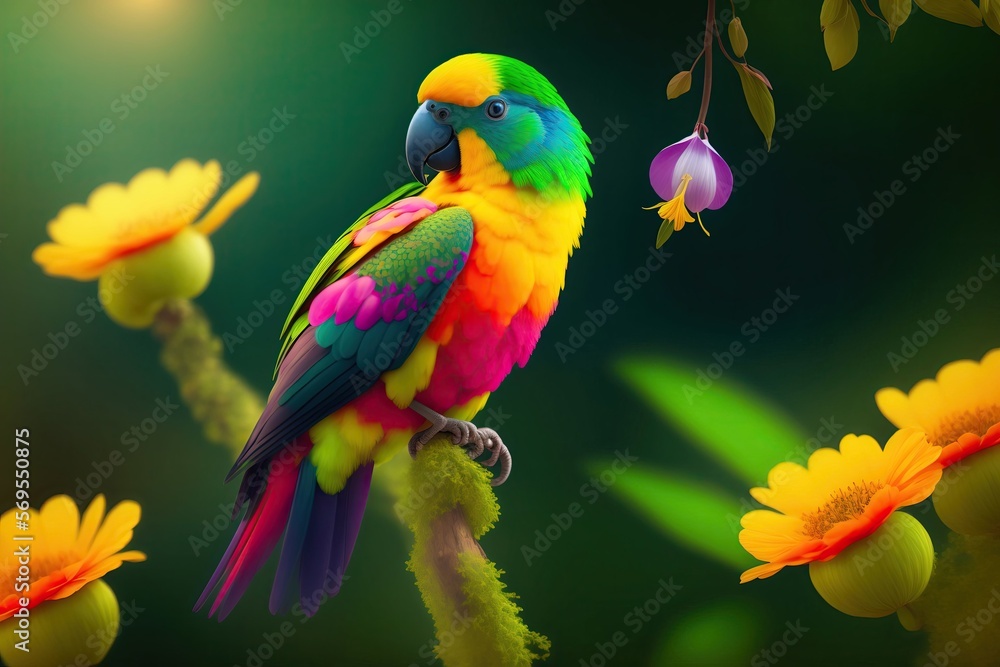 parrot on a branch parrot on a branch
