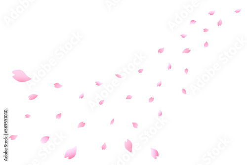 舞い散る桜の花びら。春イメージ背景。