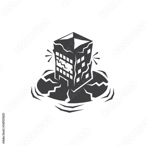 illustration of earthquake, vector art.