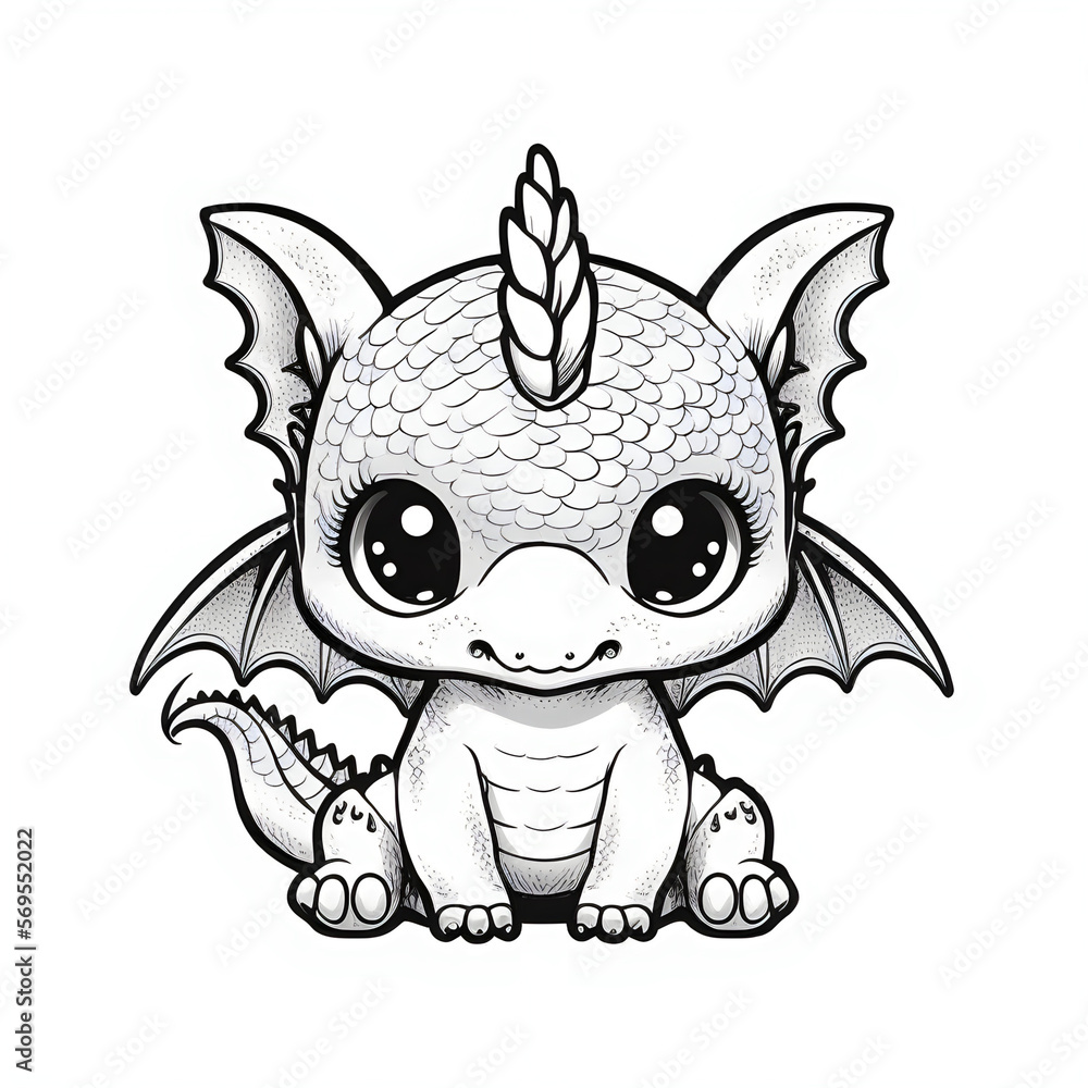 simple cartoon baby dragon