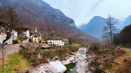 Mountains around Prato Sornico village, Val Lavizzara, Vallemaggia, Switzerland photo