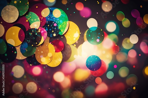 brazilian carnaval or party confetti background, colorful with glitter. backdrop theme or wallpaper. ai generative content