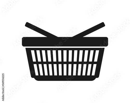 Vector shopping basket icon on a white background