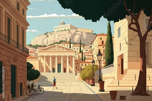 Athens,Greece. Generative AI photo