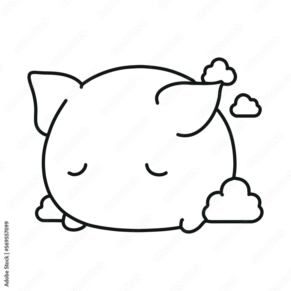 Cute piggy line art vector illustration Cute piggy line art vector illustration
