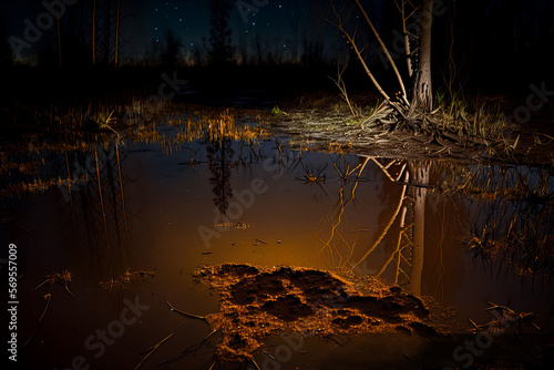 Swamp magic moon night