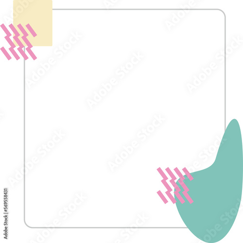 Text frame made of color blocks for use in the center of the poster DM