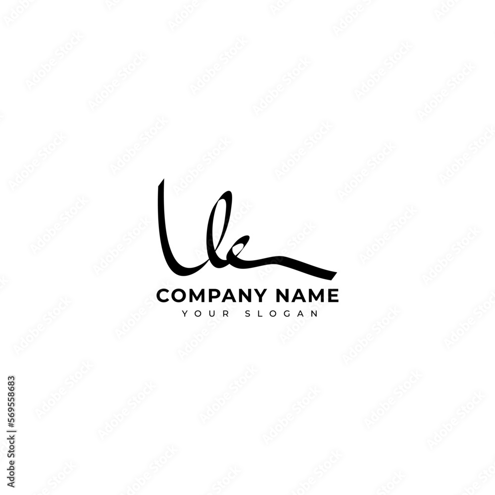 Obraz premium Ue Initial signature logo vector design