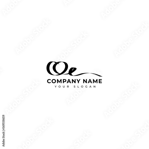 Oe Initial signature logo vector design
