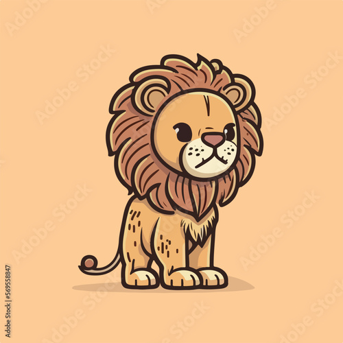 Fototapeta Naklejka Na Ścianę i Meble -  Cute baby lion cartoon vector illustration