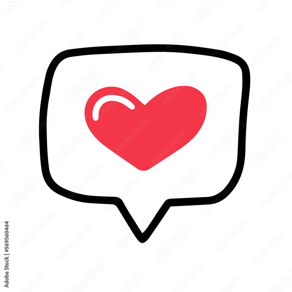like speech bubble, message with heart icon like speech bubble, message with heart icon