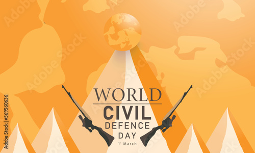  Vector illustration world Civil defence day.