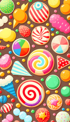 colorful candy and lollipop background
