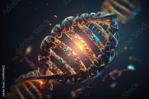 DNA and genome editing close up for medical and education purposes, labratory scientist investigation © Artofinnovation