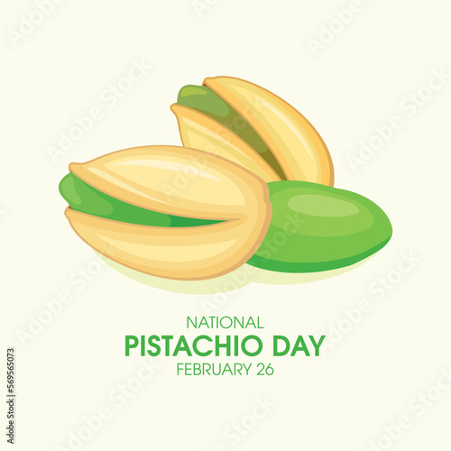 National Pistachio Day vector. Green pistachio nuts icon vector. Pistachios in shell and peeled illustration. February 26. Important day