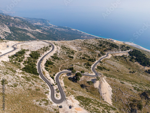 Above Serpentine road in Albania  photo