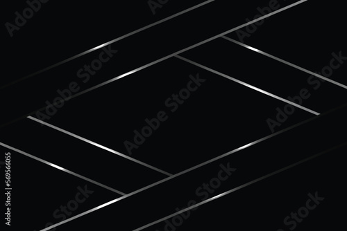 Abstract Black Silver Metal Frame Background. Vector Illustration © Wasin