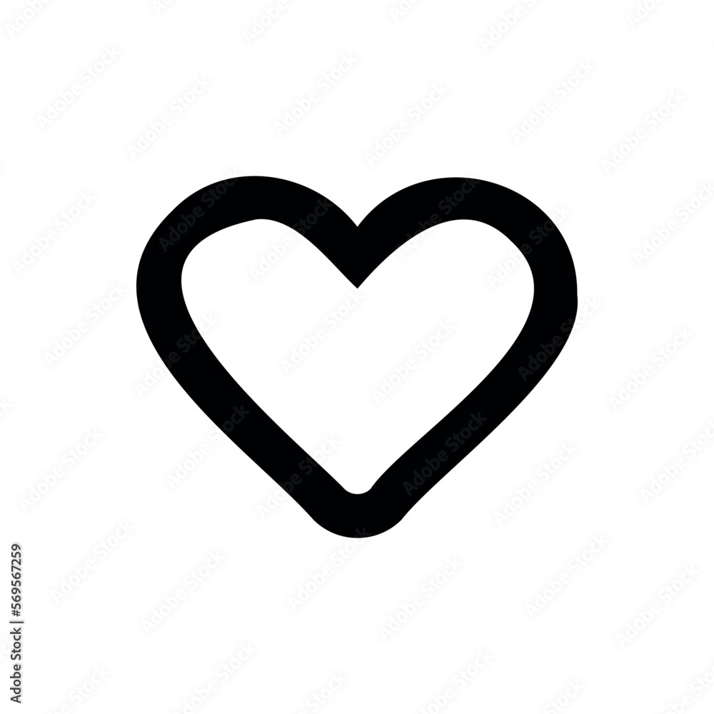 Heart icon. Like button. Simple style Valentine day poster background symbol. Heart brand logo design element. Heart t-shirt printing. vector for sticker.