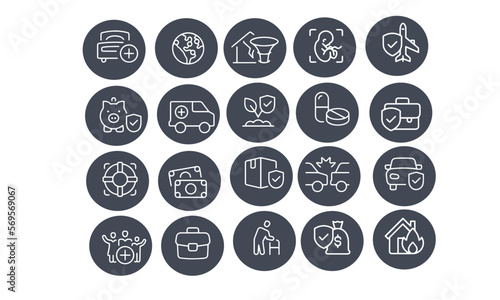 Insurance icons vector design 