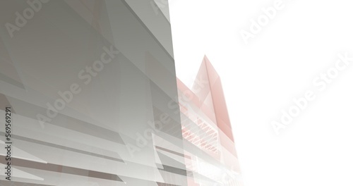 Abstract architecture digital background 3d illustration