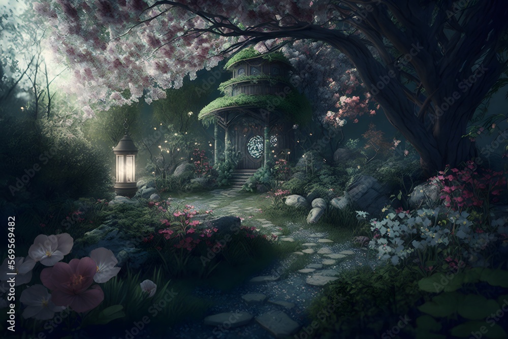 magical garden created using Generative AI Technology magical garden created using Generative AI Technology