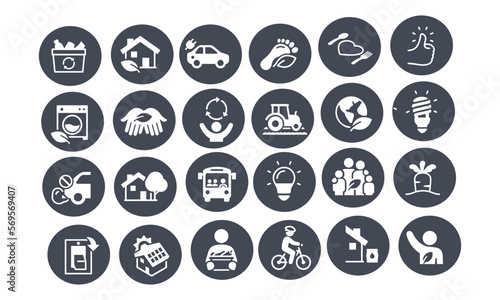  Sustainable Living Icons vector design