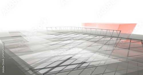 Abstract architecture digital background 3d illustration