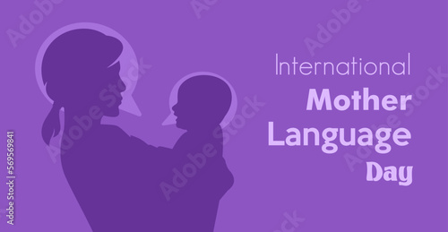 International Mother Language Day on February 21 Background, vector illustration