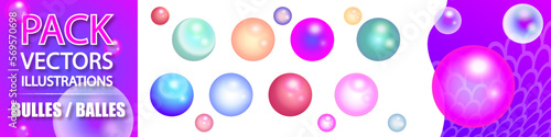 Bulles de savon colorées transparentes - Balles de couleurs - Ambiance fête, anniversaire 