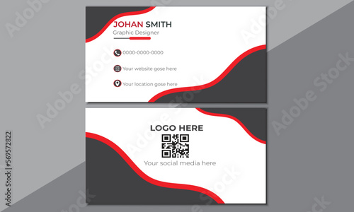 flat living coral color. business card design . double sided business card template modern and clean 
style .Minimalist Business Card, creative modern name card and business card
