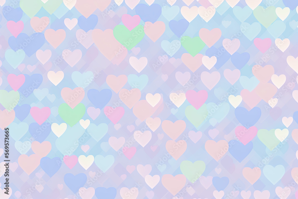 Watercolor hand painted pattern. Background with hearts in warm pastel colors. Pink and light blue colors. Background or wallpapers. Wedding decorations or on St. Valentine's day. Generative AI Watercolor hand painted pattern. Background with hearts in warm pastel colors. Pink and light blue colors. Background or wallpapers. Wedding decorations or on St. Valentine's day. Generative AI