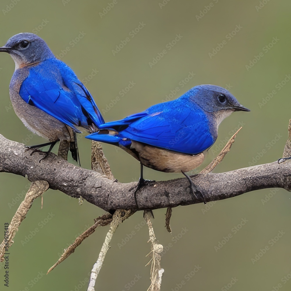 Obraz premium lilac roller on a branch. Generative AI.
