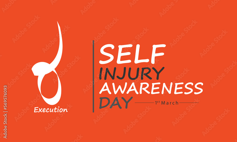 Vector illustration on the theme of Self Injury awareness day In honor of which occurs annually on March 1st.