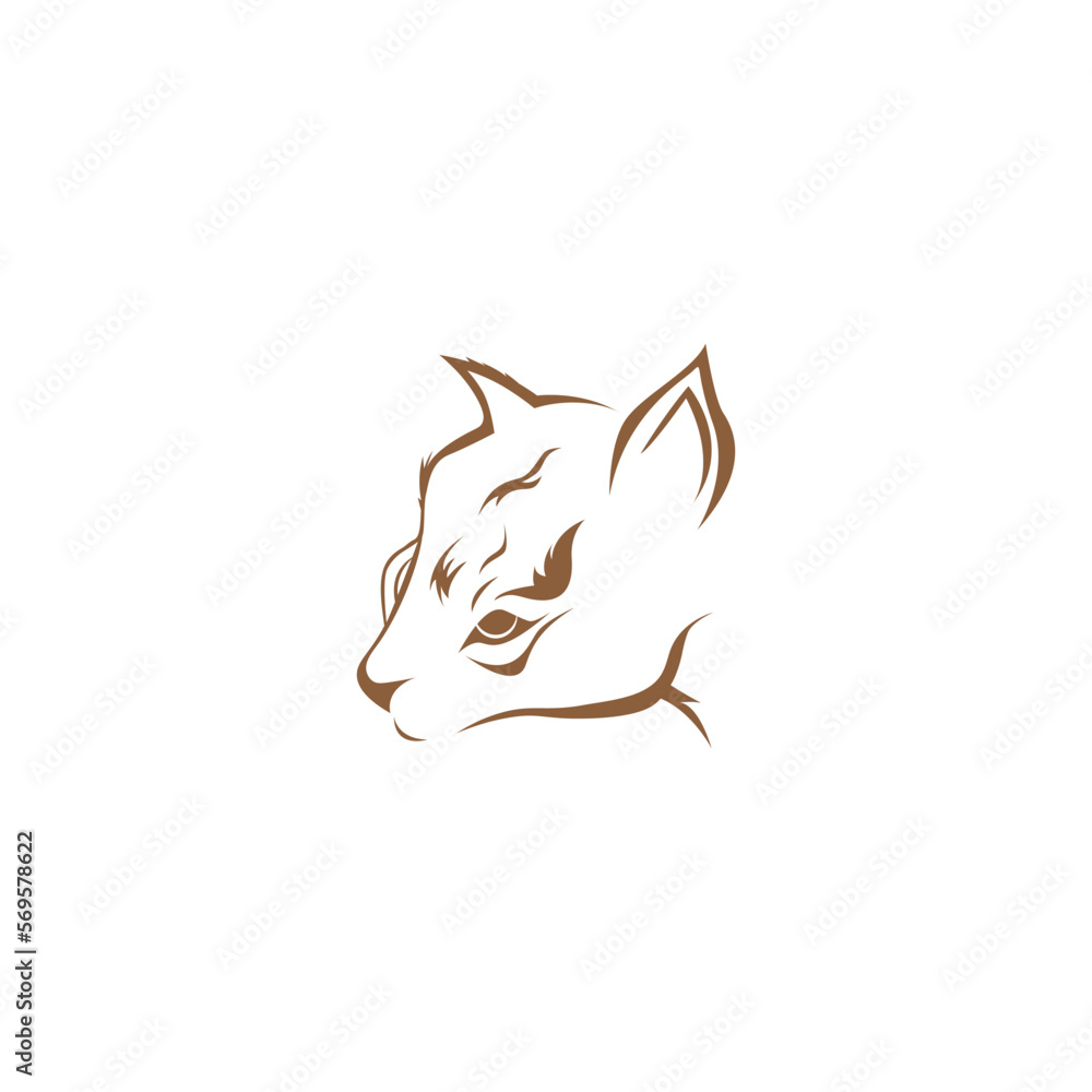 cat abstract logo illustration face design vector cat abstract logo illustration face design vector