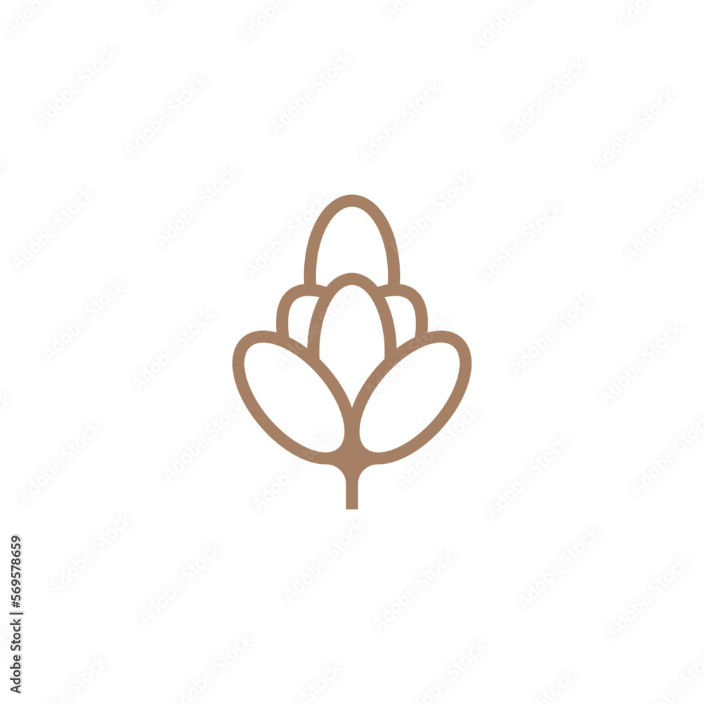 Obraz premium tulip outline logo template design vector